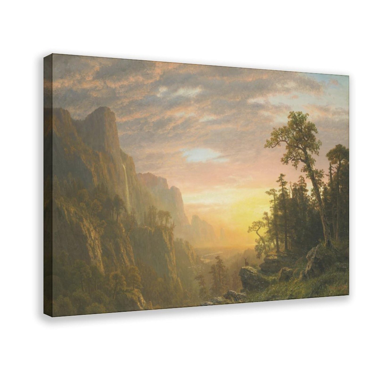 WCYB YOSEMITE VALLEY by Albert Bierstadt Posters Prints Canvas Deco Paintings Wall Art Frame 24" L X 36" W
