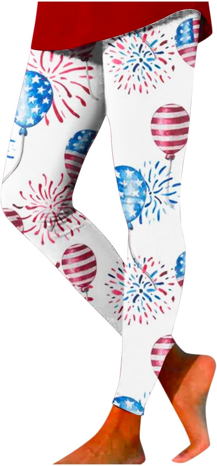 Women's Compression Pants Leggings Athletic Tights Plain Leggings 4th of July Leggings Activewear Trousers