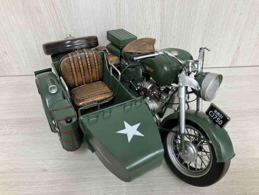 Amazon.co.jp: 現状品 1/7 ヴィンテージバイク サイドカー 軍用