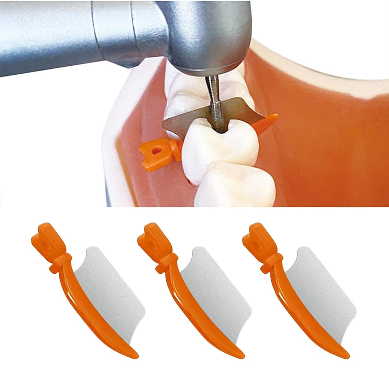 Dental Wedge Knife, Dental Interproximal Plastic Wedge, Dental Wedge Guard with Metal, Dental Plastic Wedges Orthodontic Matrix Wedges for Teeth Interproximal Area. (72PCS)