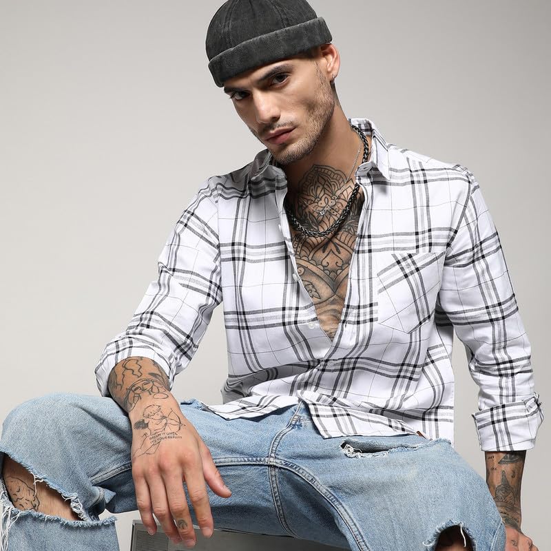 Chemise en coton avec fermeture à boutons robuste Campus Sutra - 3