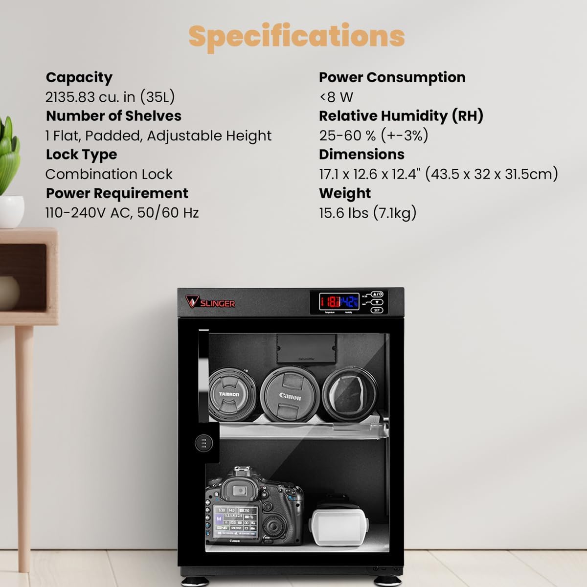 Slinger 35L Electronic Dry Cabinet with Combination Lock
