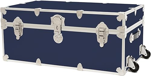 Miniatura 61 de Rhino Trunk & Case Baúl grande de vinilo en relieve de cuero, reposapiés de campamento de verano, baúl de almacenamiento para dormitorio