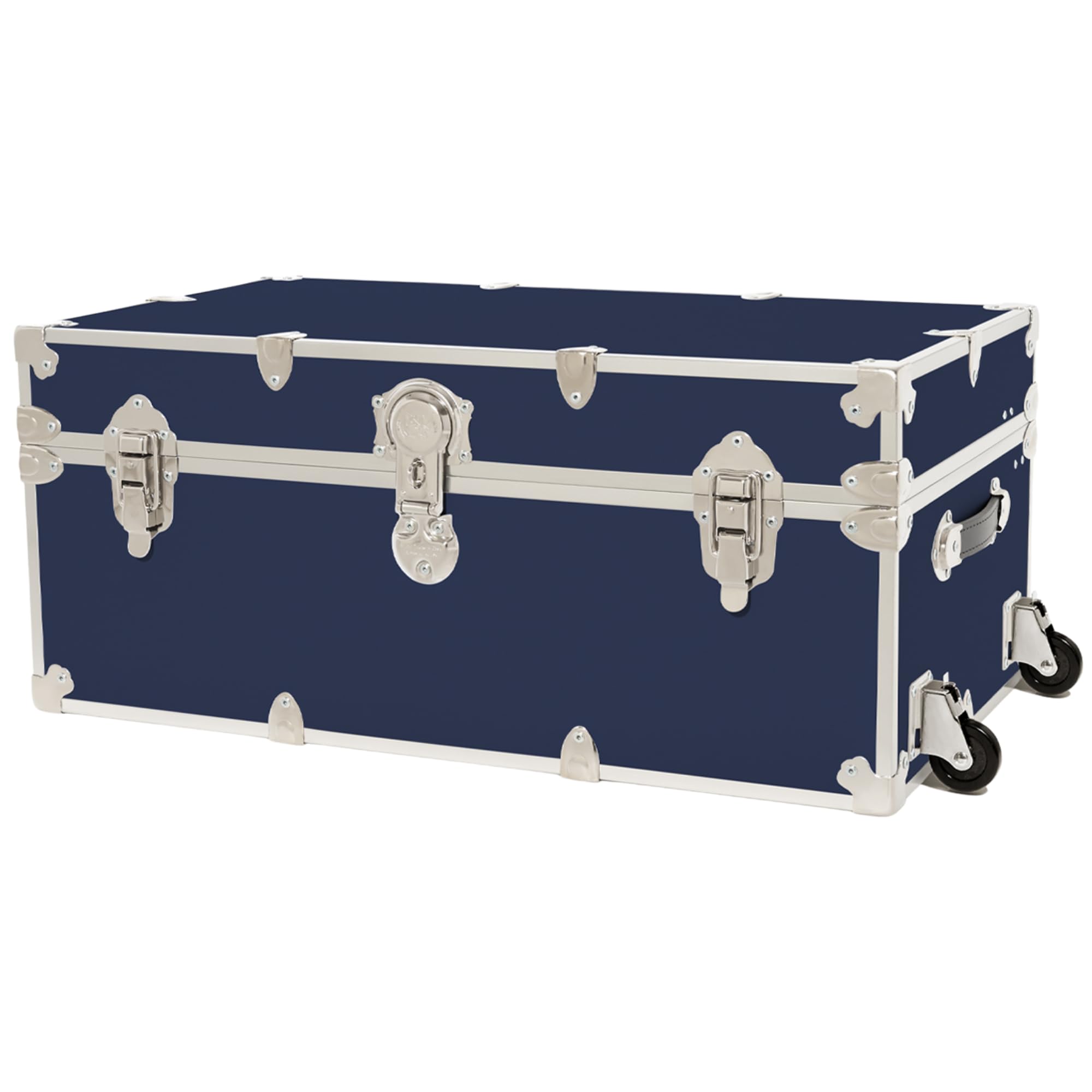 Rhino Trunk & Case Classic Large Trunk With Wheels 32"x18"x14", 1500+ lbs Capacity - Many Colors, Soft-Close Lid. Strong, USA Made Summer Camp Footlocker and Secure College Dorm Storage Chest