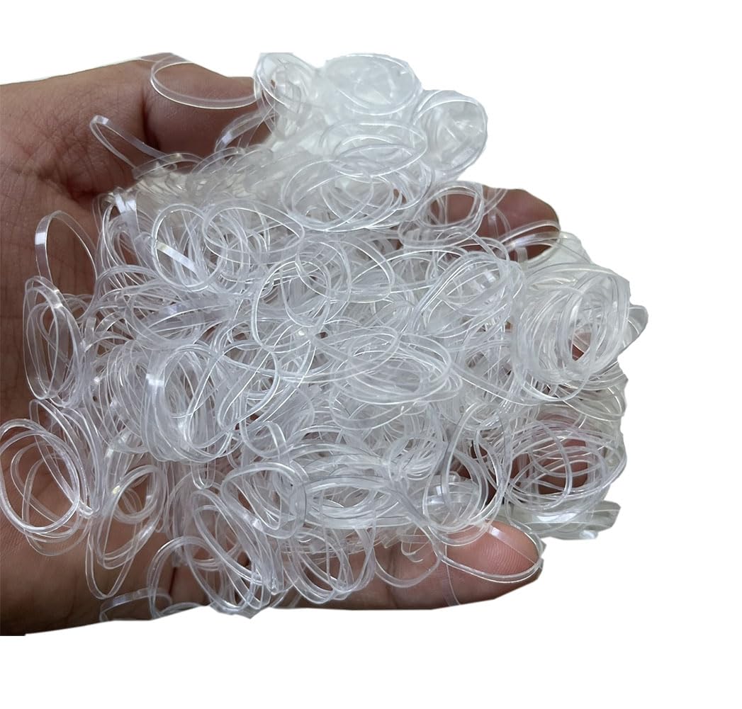 Gumki do włosów 500 g, małe gumki do włosów, mini gumki do włosów, przezroczyste gumki do włosów, małe przezroczyste gumki do włosów, elastyczne gumki do włosów