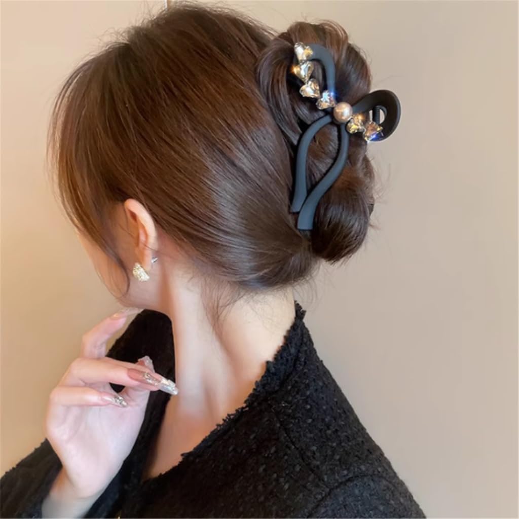 Pinces à cheveux en strass givré grand modèle coiffure arrière tête