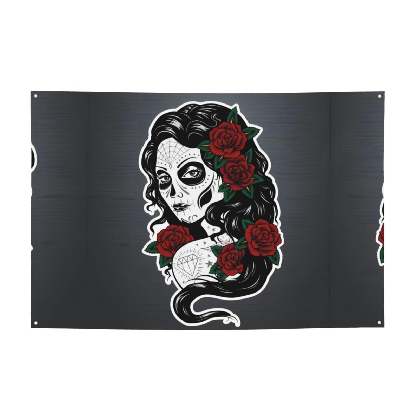 Drapeaux imprimés Goth Girl et bannières décoratives pour fournitures de fête de vacances