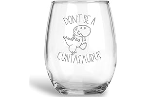 Cuntasaurus 21oz Stemless Wine Glass with Funny Saying