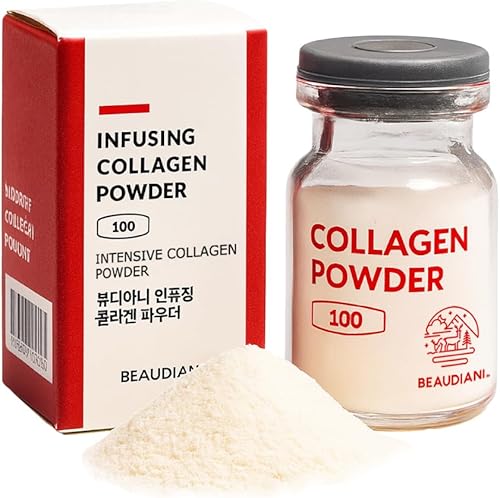 BEAUDIANI Infusión de colágeno en polvo (0.05 oz), colágeno en polvo para el cuidado de la piel de la cara, antiarrugas con colágeno, belleza