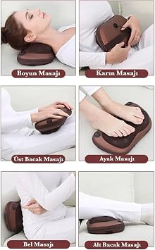 Relax Boyun Sırt Bel Ayak Yoğurmalı Ovmalı Masaj Yastığı Aleti