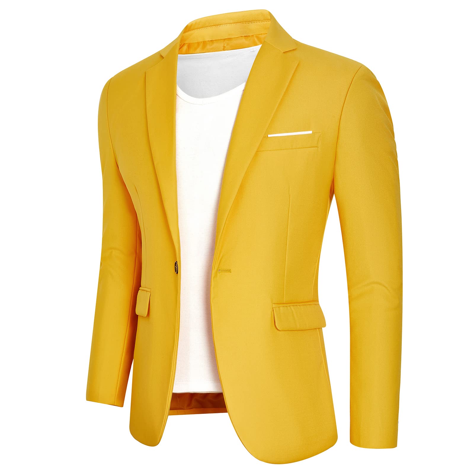 Giacca da uomo Casual Blazer Un Bottone Slim Fit Cappotti Sportivi Elegante Giacca