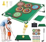 Golf Battle-Spielset für draußen und drinnen - für Kinder und Erwachsene, mit Schwungmatte, Zielwand und Putting-Trainer - fördert aktives Spielen, Koordination und Golf-Fähigkeiten