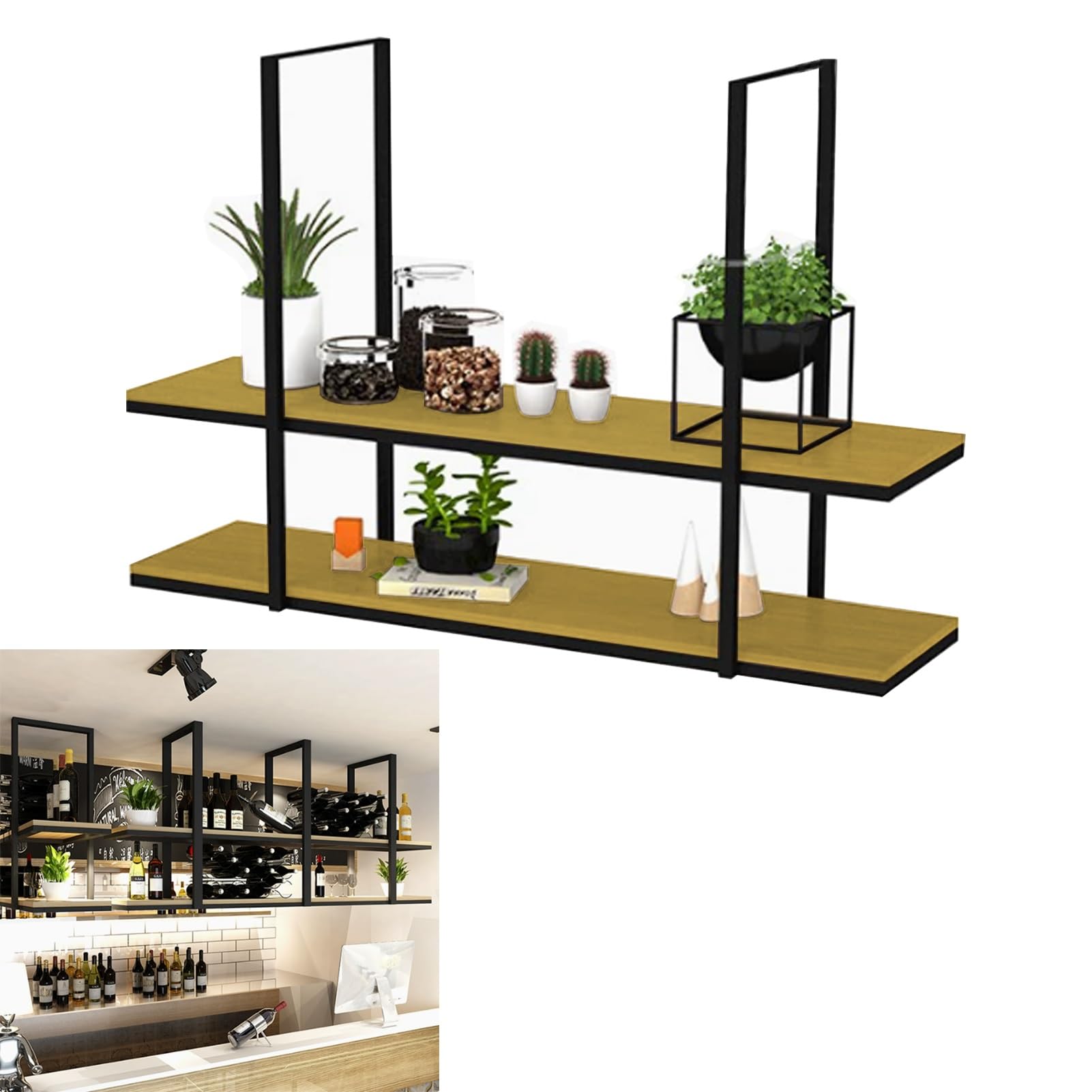 Support de pot de fleurs suspendu au plafond style industriel