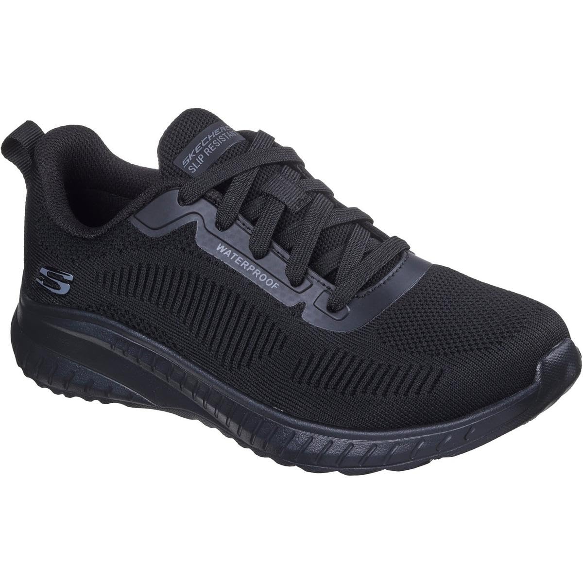Skechers Women's Squad Chaos Sr Awoa Work Shoes, Black Textile/Synthetic, 7 UK