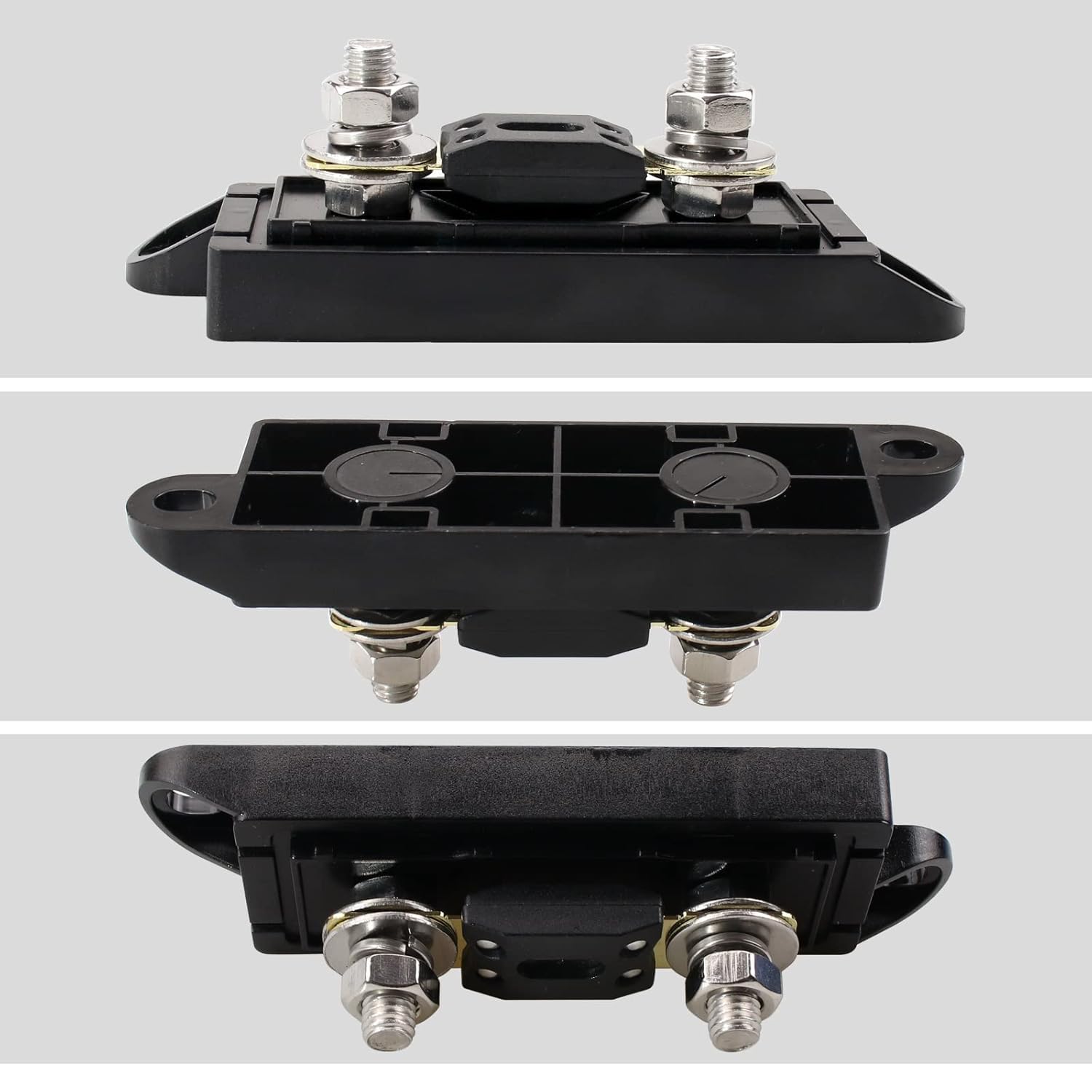 Portafusibili Mega/AMG a 1 via, 250 A, fusibile M8 5/16" (confezione da 2 fusibili da 250 A + portafusibili 100 A)