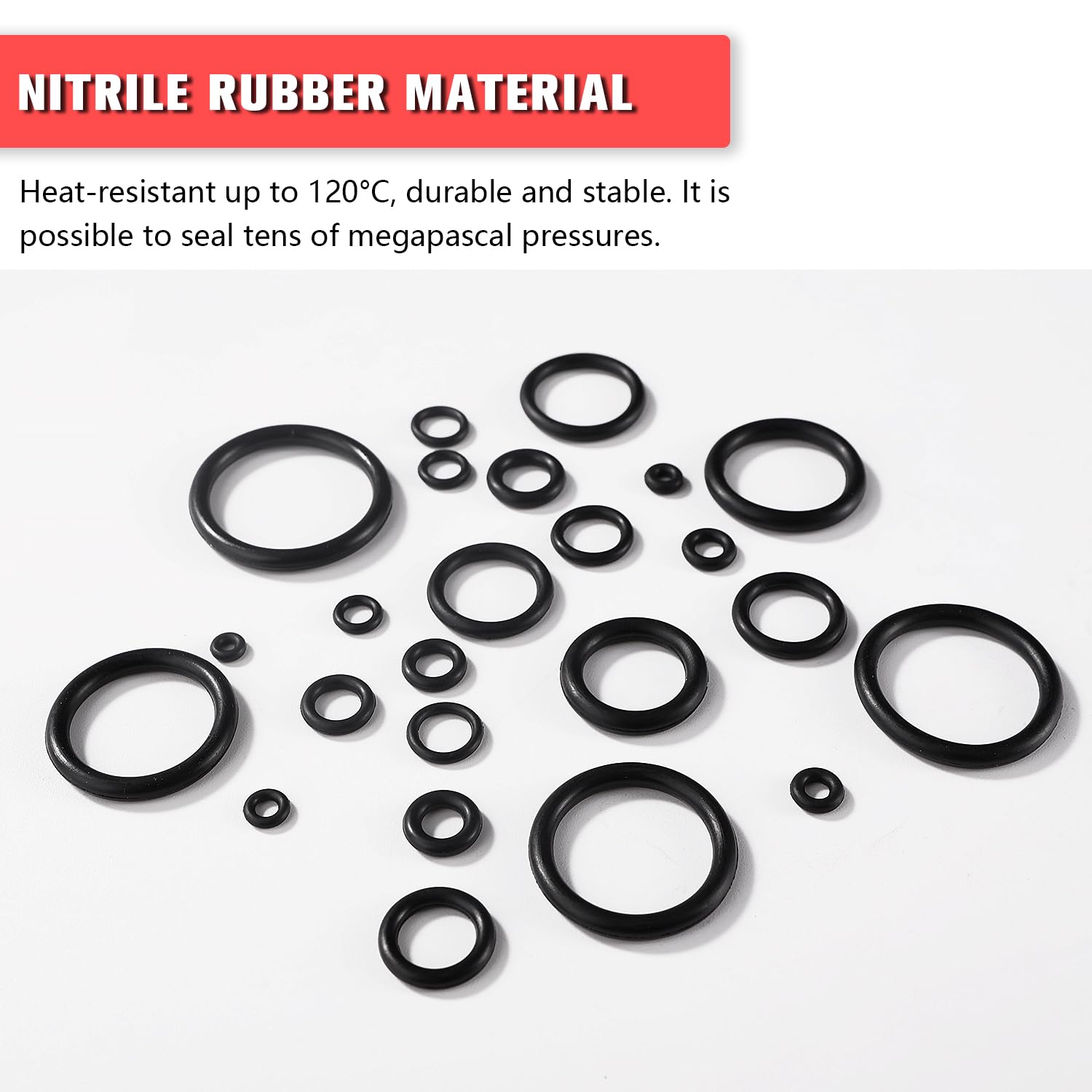 YIXISI 610 PCS 24 Sizes Black O-Rings Assortment Kit, Nitrile Rubber Metric O-Rings, with Double Headed Pick and Hook - Image 4