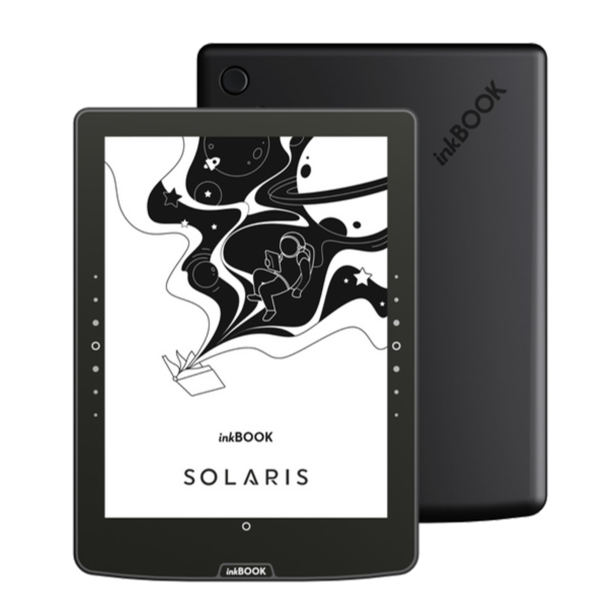 inkBOOK Solaris Black – 6 Zoll E-Book Reader mit Augenfreundlichem Display, Beleuchtung & Android | Unterstützt Onleihe, Skoobe, Nextory Apps | 32GB, Hörbücher via Bluetooth, USB-C, Werbefrei