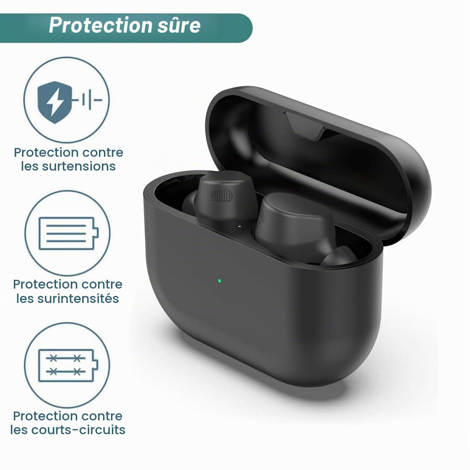 Étui de Chargement pour écouteurs 8 Active/ 8, étui de Chargeur de Remplacement avec Câble USB C et Indicateur LED, Station de Chargement pour 8 Active/ 8