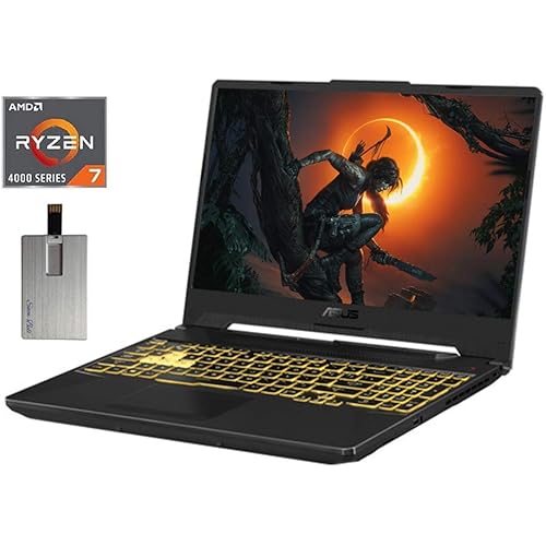 2020 ASUS TUF Gaming A15 15.6" FHD Gaming Laptop Computer, AMD Ryzen 7-4800H, 16GB RAM, 1TB PCIe SSD, Backlit Keyboard, NVIDIA GeForce RTX 2060, HD Webcam, Win 10, Gray, 32GB Snow Bell USB Card