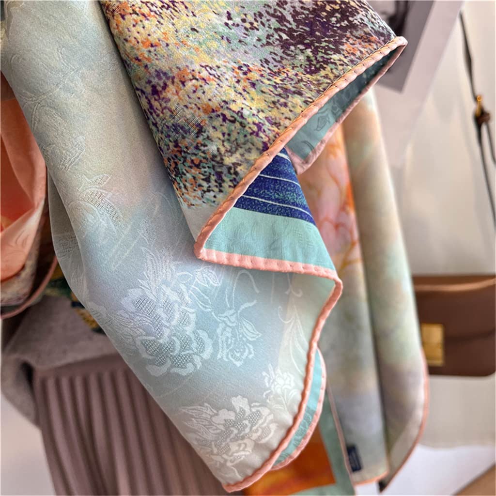 Foulard Vintage Femmes Plage Face Impression Longue écharpe en Soie Femmes Foulard Nouveau Foulard écharpe châle Foulard