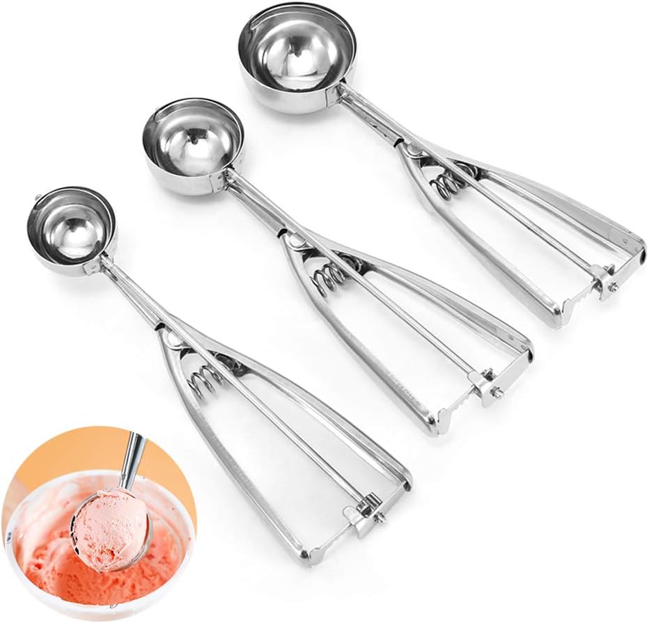 Acxilexy Eisportionierer Edelstahl - Cookie Scoop 4cm Für Eiscreme & Plätzchenteig