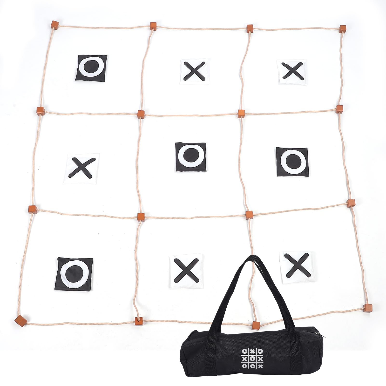 Gugxiom Giant Tic Tac Toe Outdoor Game, 4Ft X 4Ft Large Tic Tac Toe Game, Bean Bag Toss Game for Kids & Adults, No Assembly, for Backyard, Lawn, Outdoor Camping (4ft*4ft)