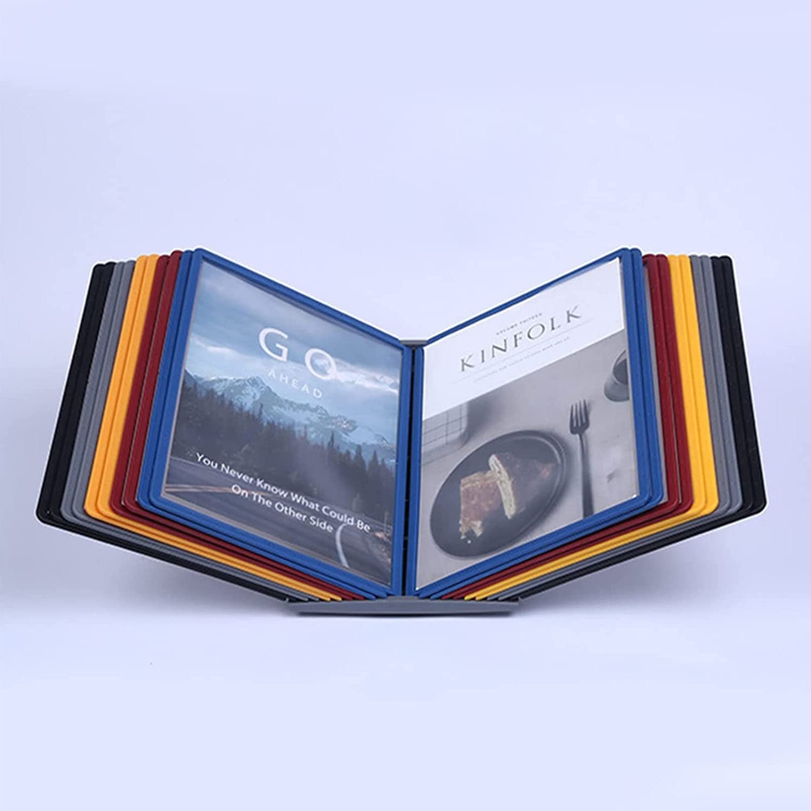 OLSKFUH Wall Reference Organizer - Desktop Reference System 20 Double-Sided Display Pockets Deluxe Catalog Display R,