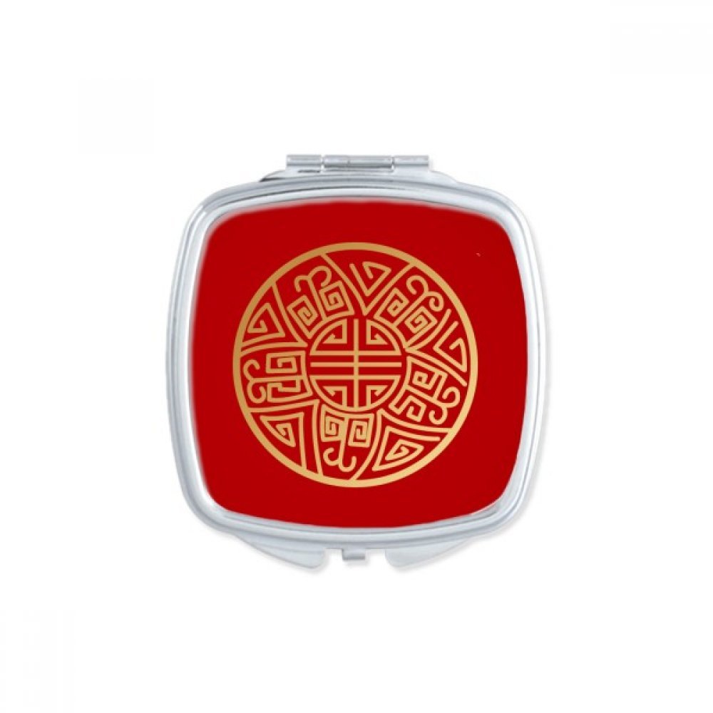 Miroir de poche cadeau multicolore avec motif traditionnel de chance