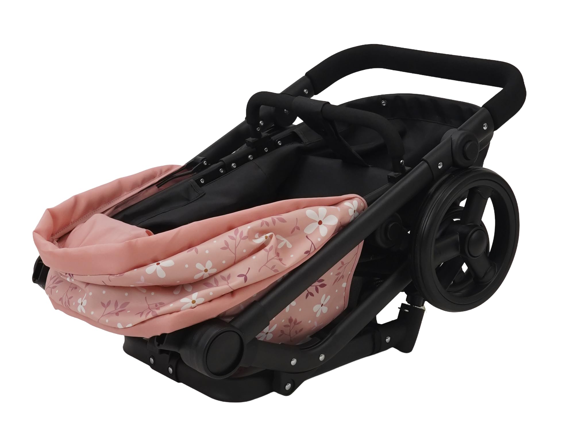 MOLTO - Poussette pour poupées 2 en 1, Convertible en Poussette de Promenade avec nacelle Amovible, Guidon réglable et réversible, Capote, Sac et Panier, pour poupées jusqu'à 53 cm à partir de 3 Ans