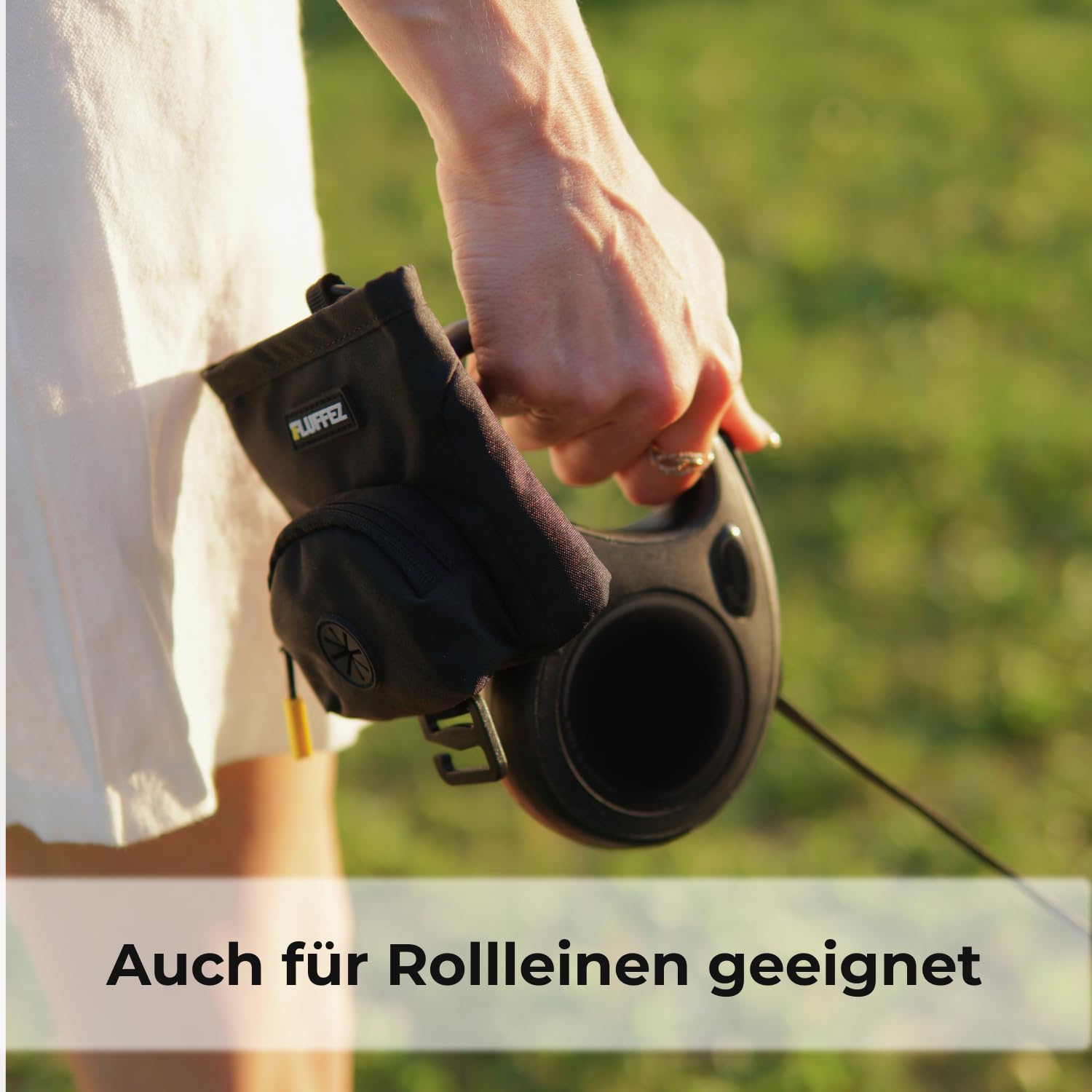 kleine Leckerlibeutel mit Kotbeutelspender – Magnetverschluss, Karabiner & Klett – kompakte Leckerlitasche für Hunde – Ideal für Hundetraining & Spaziergänge