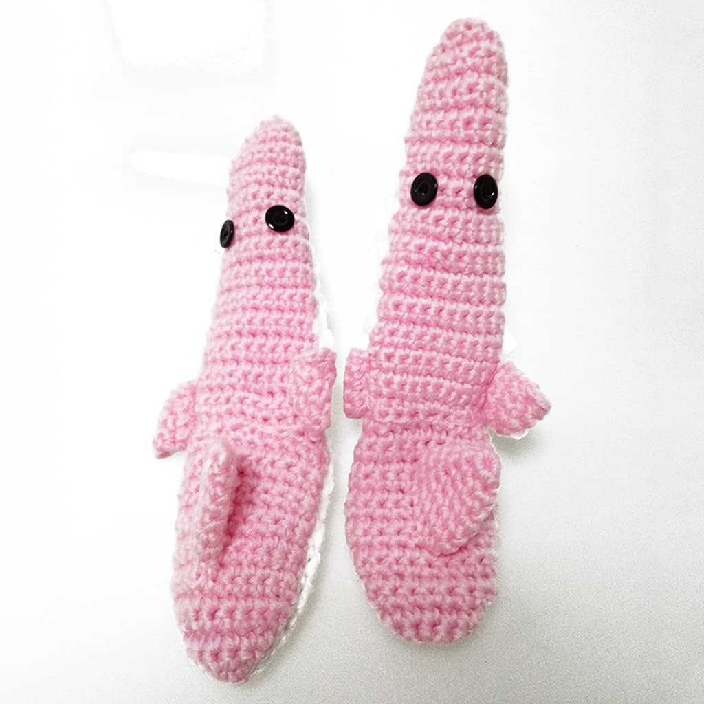 Crochet Knit Calf Socks Funny 3D Wide Mouth Slipper