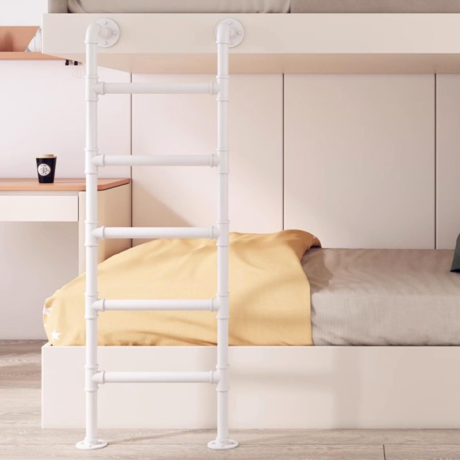 Escalera de Emergencia metálica de Alta Resistencia para literas Tipo Loft, montada en la Pared, para Casas, Apartamentos, terrazas y caravanas. Capacidad de 150 kg (330 lbs). Long