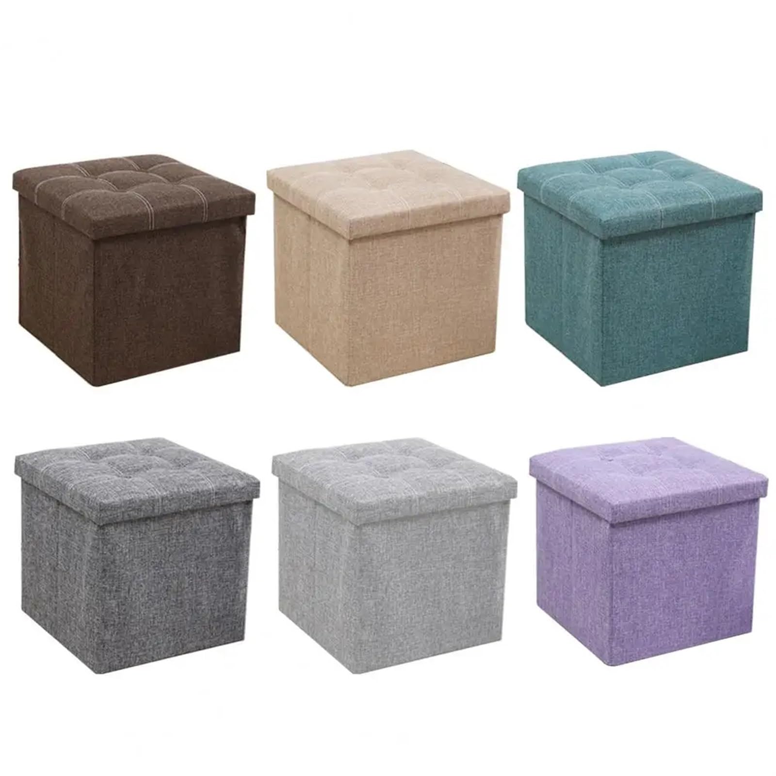 Taburete de Almacenamiento Plegable de Gran Capacidad for Dormitorio, Taburete reposapiés con Asiento Acolchado, organización de artículos Diversos for Sala de Estar(Coffee)