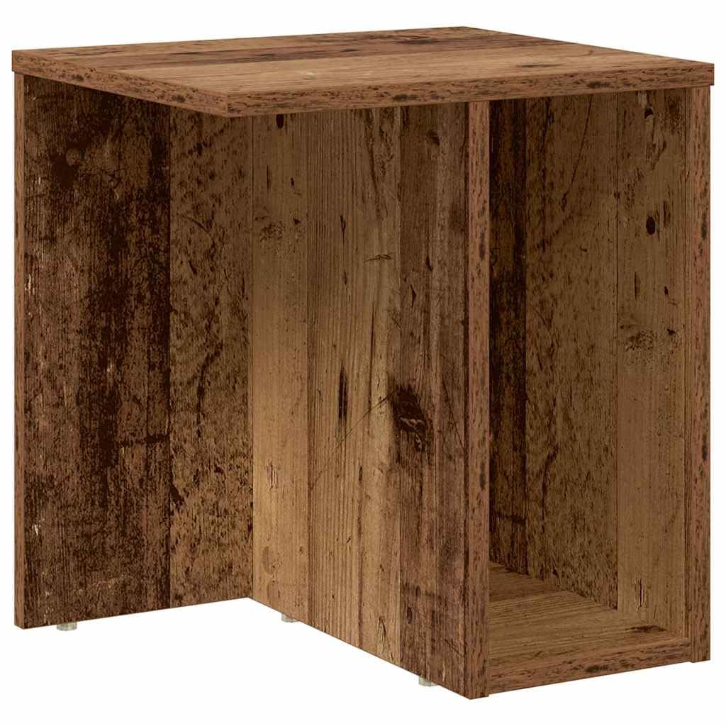 Mesa auxiliar con aspecto de madera antigua, 37 x 32 x 40 cm, moderna mesa de centro de madera con espacio de almacenamiento, mesita de noche pequeña para salón y dormitorio, mesa estable