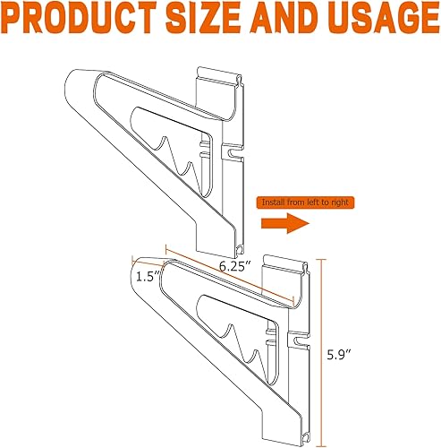 Miniatura 5 de Poskad Soporte de pared para monopatín, almacenamiento y organización en el hogar, montaje horizontal, capas de almacenamiento ajustables, diseño de