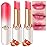 evpct 2Pcs Strawberry Tinted Lip Balms PH Lip Color Changing Lipstick Balm Stain Gift Set Queen for Women Girls Korean Mood Long Lasting Color Change Light Pink Lipstick Lip Tint Plumper Gloss