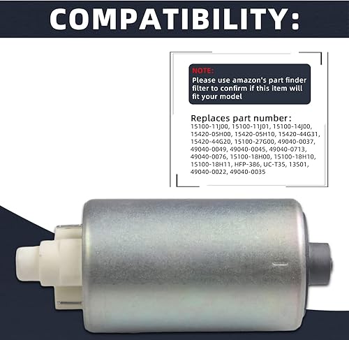 Miniatura 7 de 1 unidad de alto rendimiento DC 12 V eléctrico Intank EFI bomba de combustible compatible con colador compatible con Brute Force 750 KFX450R Mule