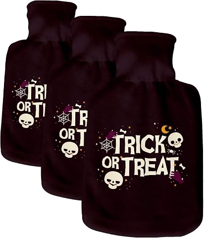 Hediyesepeti Arkadaşa Hediye Halloween Tasarımlı Sıcak Su Torbası - Tasarım Kılıflı Termofor - El Ayak Isıtıcı (3 paketi)