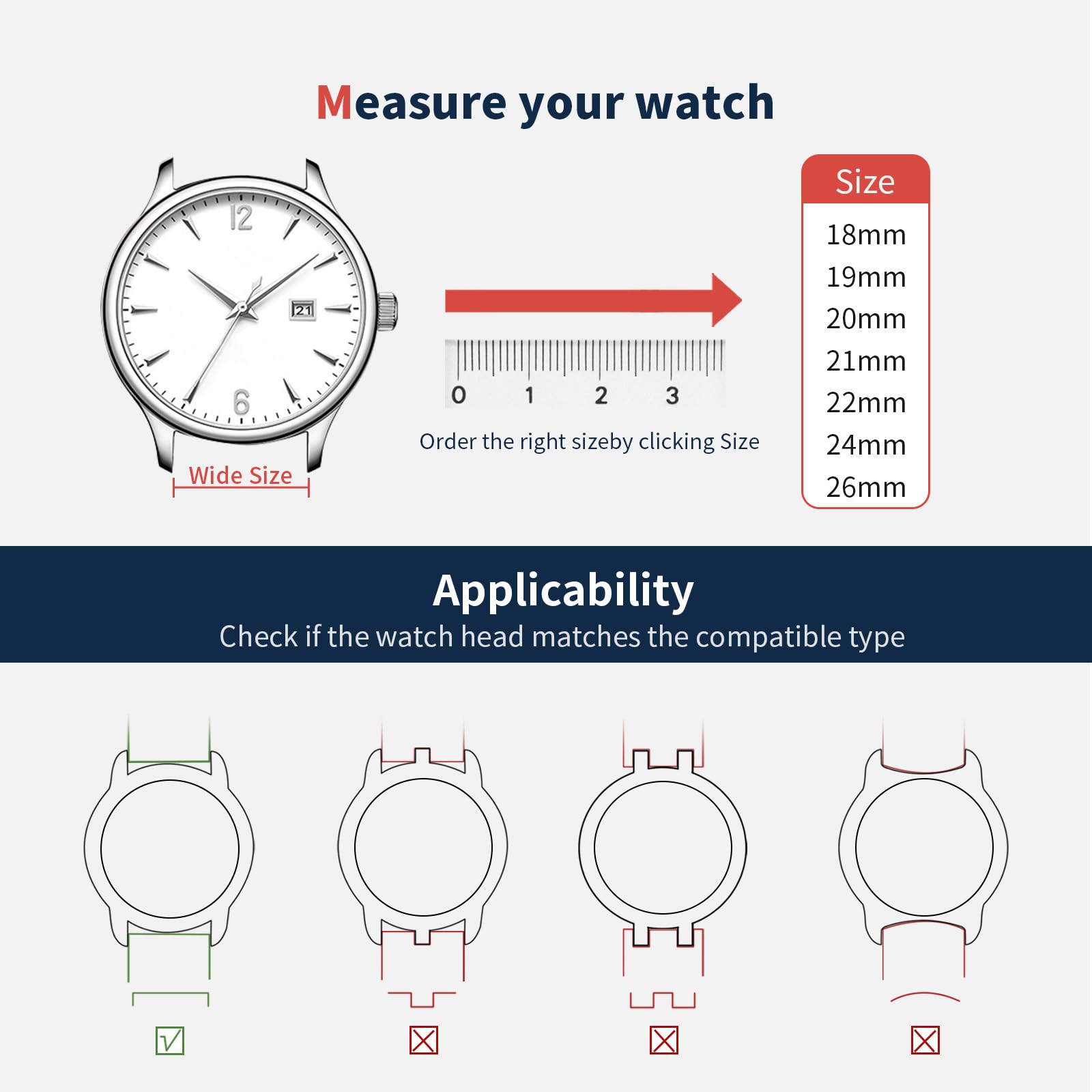 Fullmosa Correa de Reloj 22mm 20mm 18mm Cuero Liberación Rápida Repuesto para Samsung Galaxy Watch Huawei Smart Watch Fossil