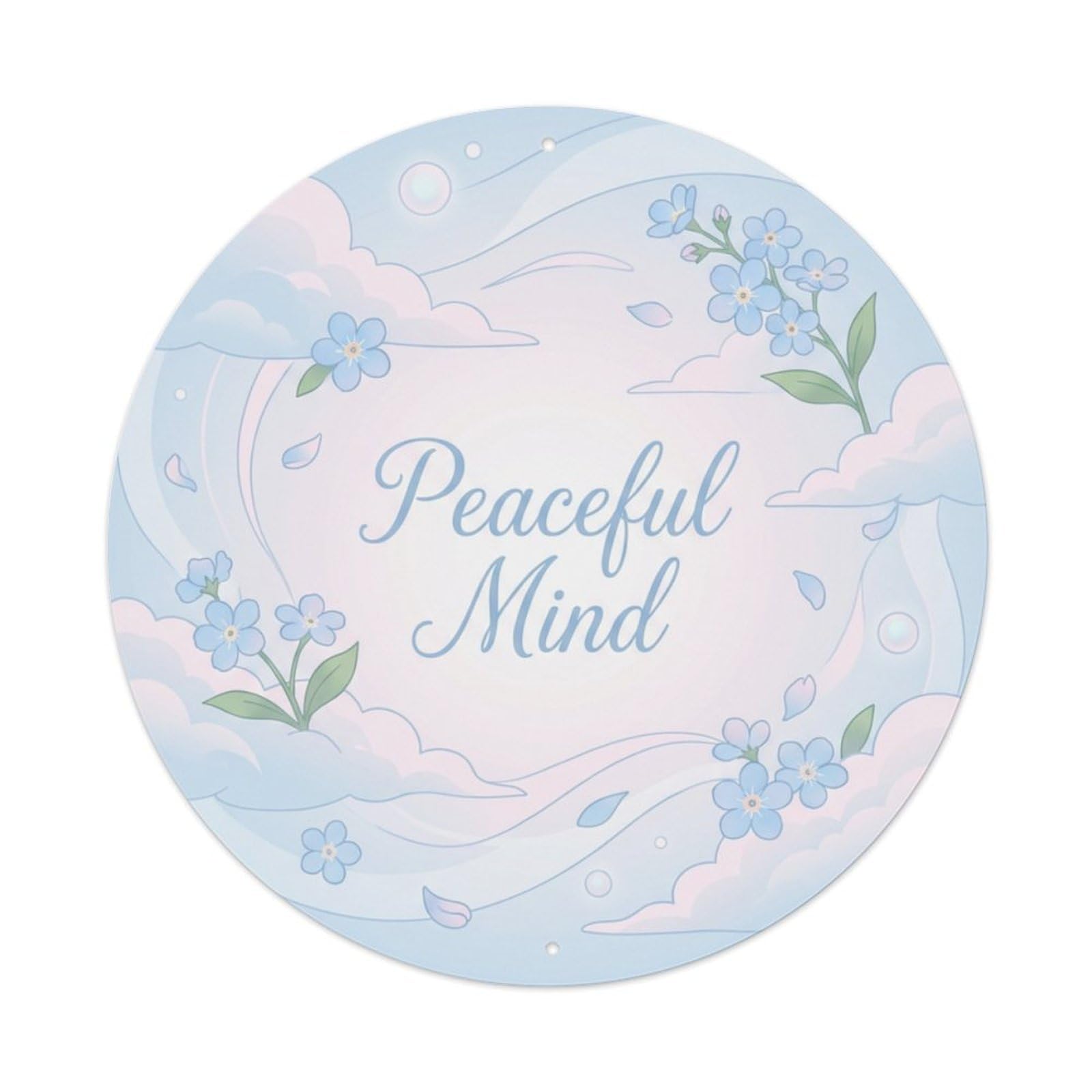 Dreamy She Shed Floral Peaceful Mind Metal Tin Sign