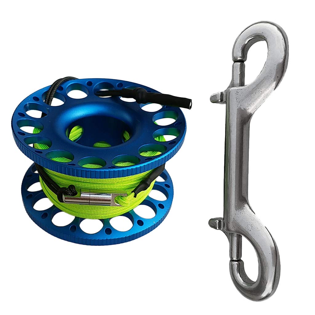 Baoblaze Hohe Qualität Aluminium Mini Reel Fingerreel Unterwasser Sport Finger Reel mit 15/30 Meter Leine und Karabinerhaken