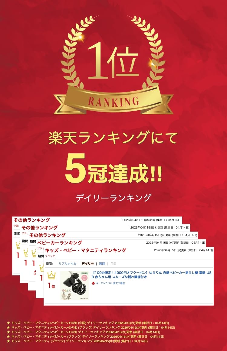Amazon.co.jp: 【寝かしつけの救世主】ゆらりん 自動ベビーカー揺らし