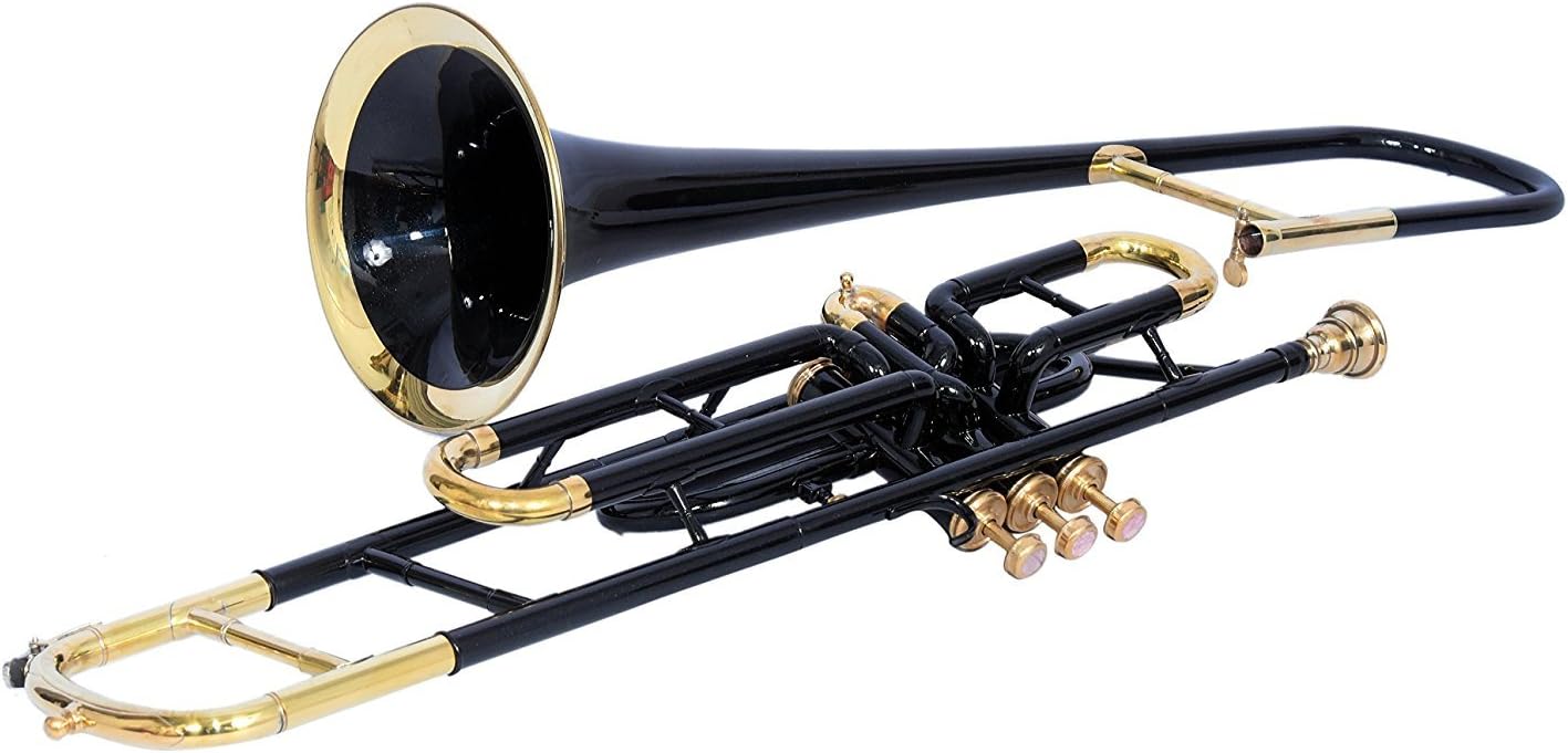 Queen Brass Valve Trombone Bb Black : Musical Instruments