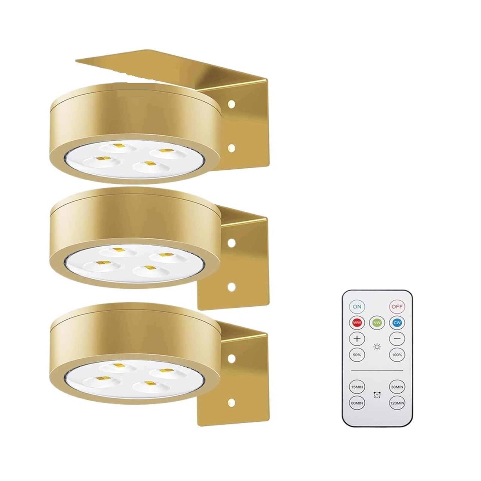 3/6 Pezzi Di Luci For Quadri A Batteria, Magnetiche A LED For Pittura Con Timer Dimmerabile Remoto, 3 Modalità Illuminazione, Luce For Esposizione Artistica Facile Installazione(Gold-3pcs)