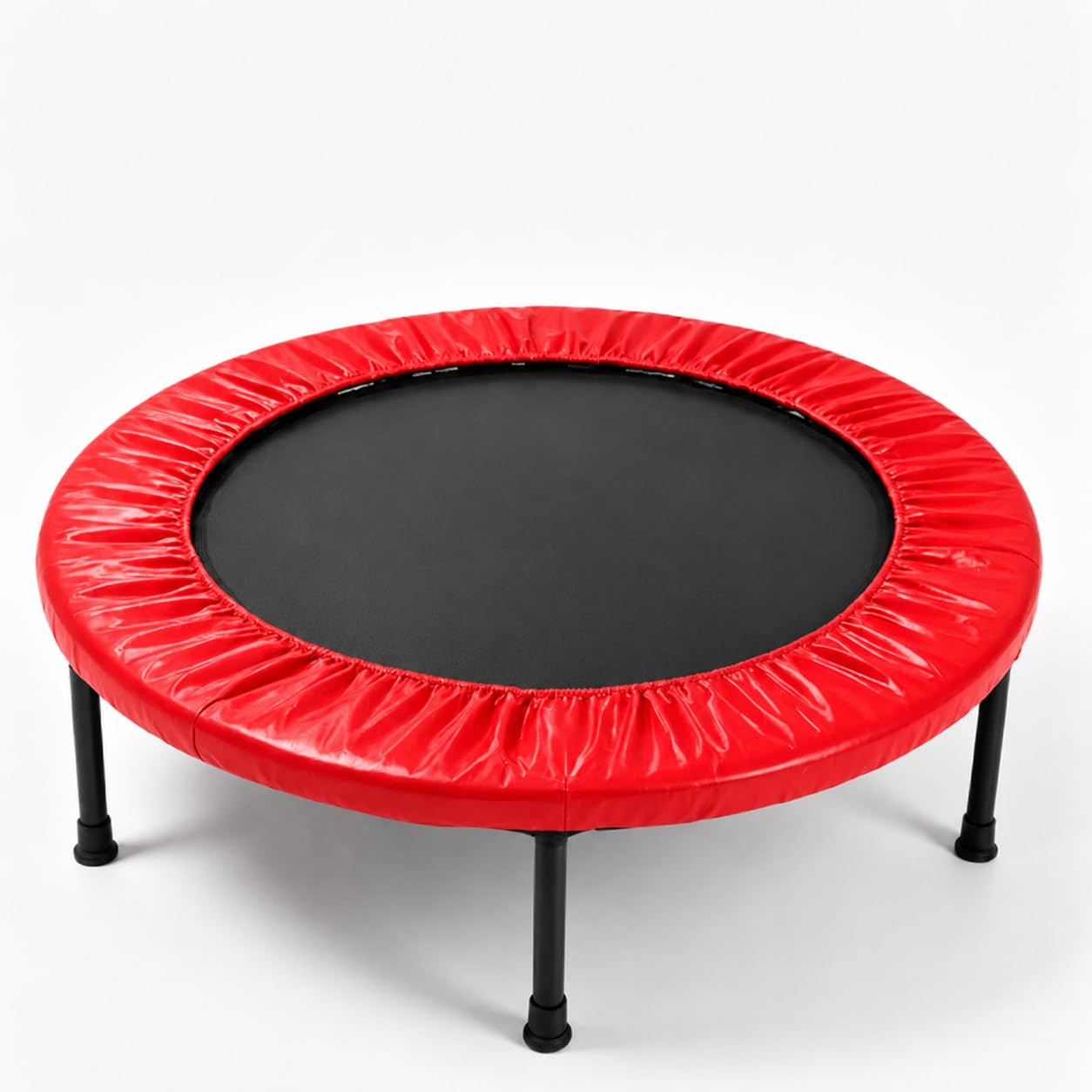 Mini Fitness Trampoline Indoor Rebounder for Home Gym Cardio Workout – Foldable Exercise Rebounder for Adults & Kids, Low Impact Fitness Training Equipment, Red, 36 Inch