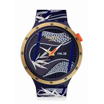 Amazon.co.jp: [スウォッチ] 腕時計 BLUE AND GOLDEN LITHE