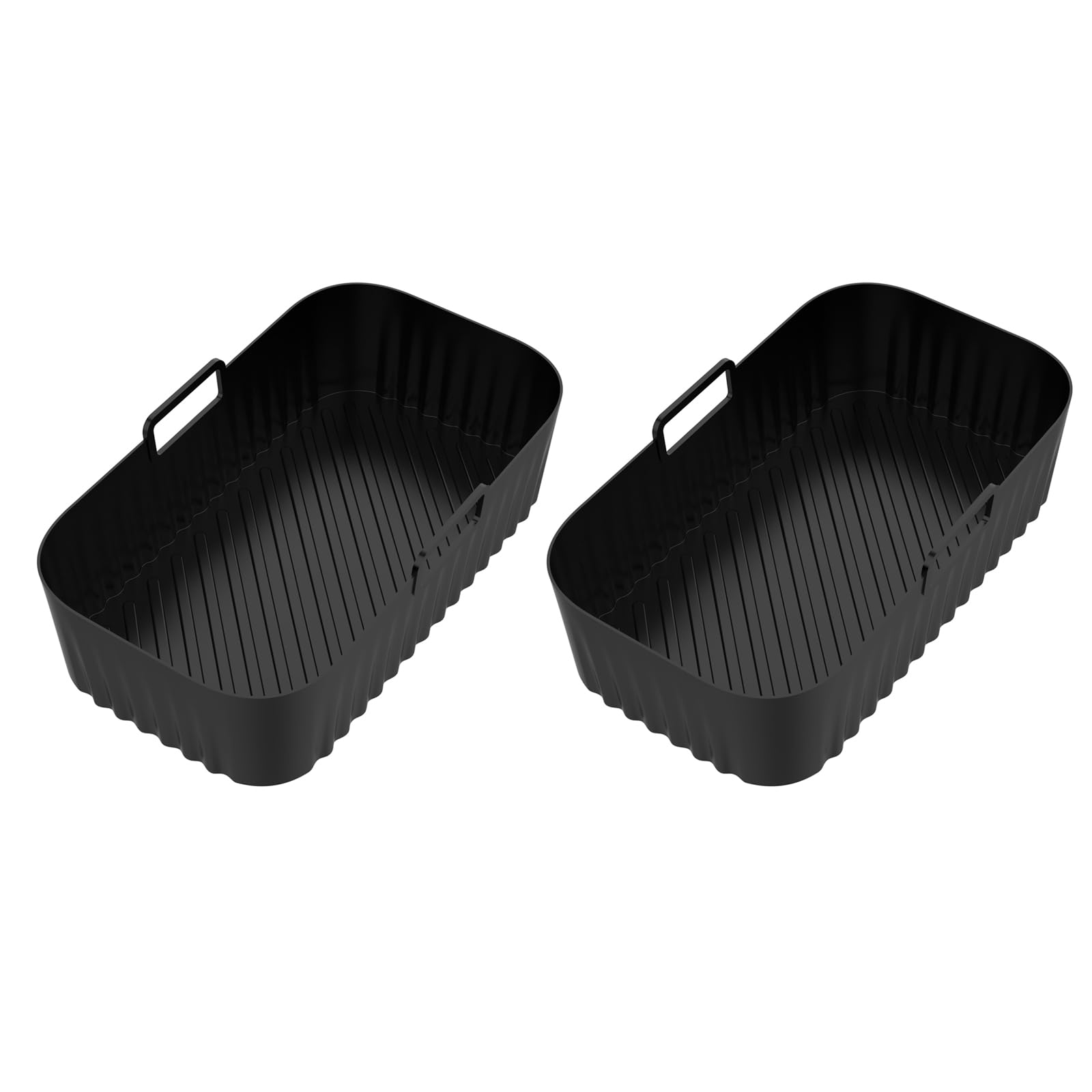CUNZJIA 2 Pack Reusable Rectangular Shape Baskets Silicone Liners Set Safe Cooking Mats Air Fryers Basket for Cooking Use