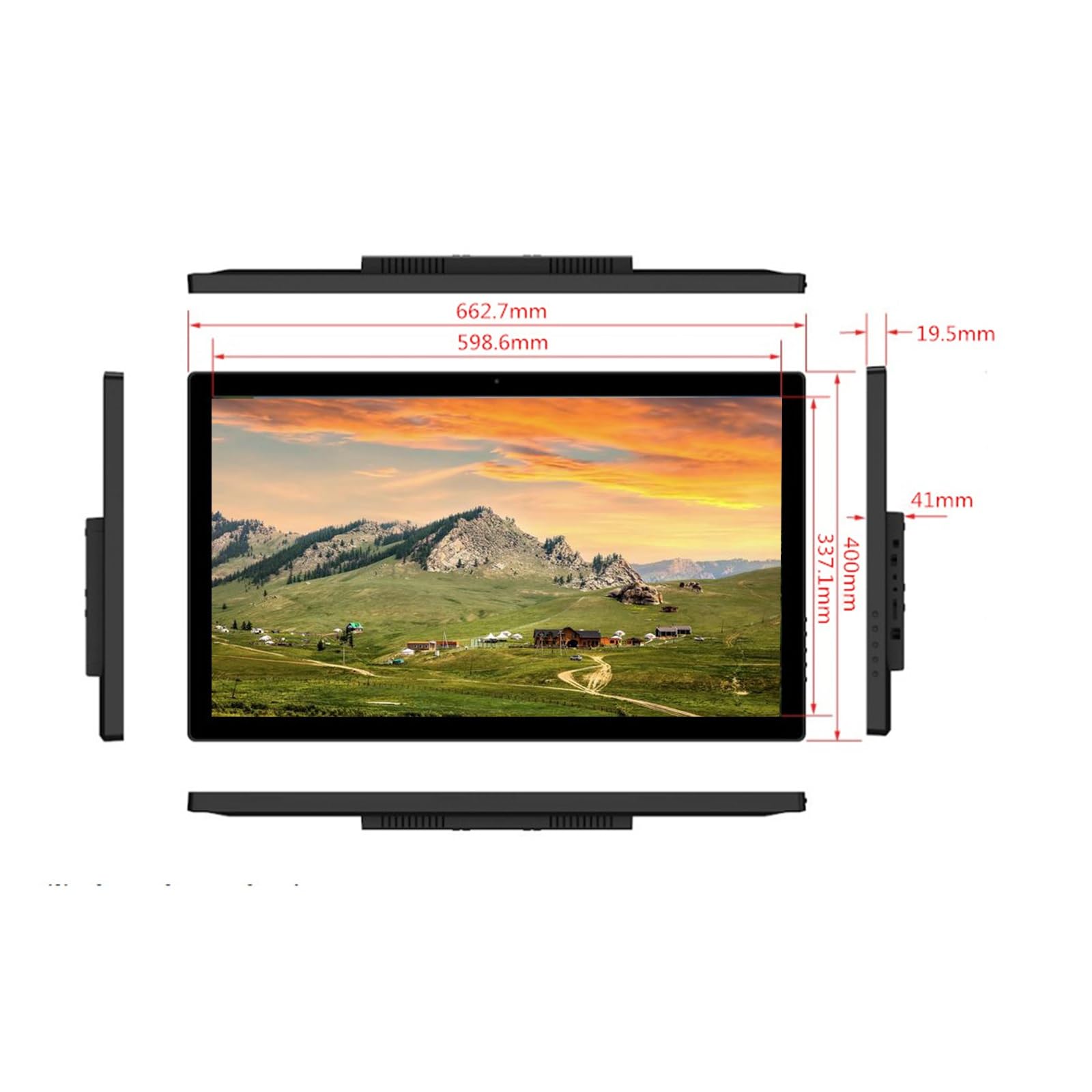 Cadre Photo Numérique 22 Pouces, 24 Pouces, 27 Pouces, 32 Pouces, Écran IPS, Écran HD 1080P, Machine Publicitaire Murale, Facile À Installer(White,27 inch)