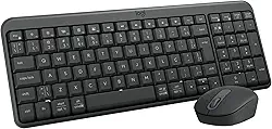 Combo Teclado e Mouse Sem Fio Logitech MK250 Bluetooth com Conectividade Rápida e Fácil, Design Compacto, Mouse Ambidestro, Layout ABNT2, Construção Durável, Compatível com PC e Mac - Grafite