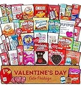 Valentine's Day Care Package (45ct) Snacks Chocolates Candy Gift Box Assortment Variety Bundle Cr...